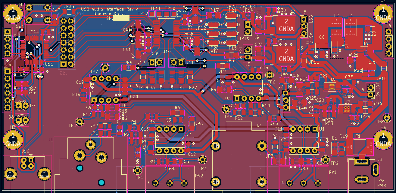 Layout of the PCB